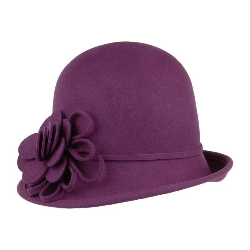 Chapeau Cloche en Laine Feutrée Alice violet FAILSWORTH