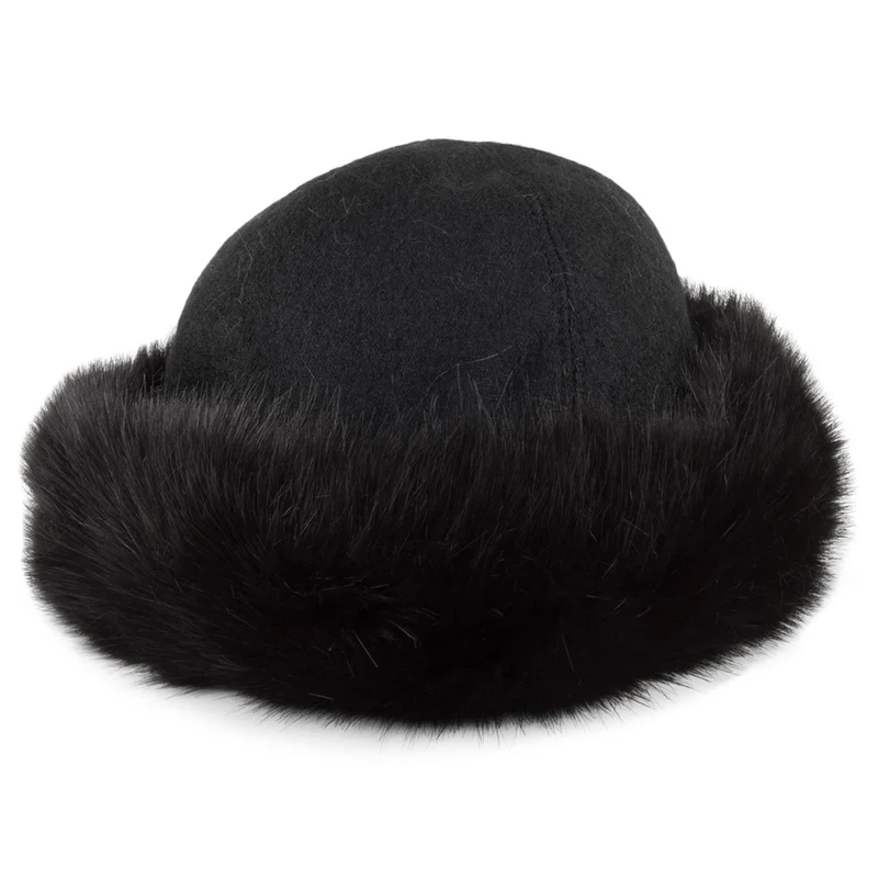 Chapeau Hiver en Fausse Fourrure Lara noir HELEN MOORE