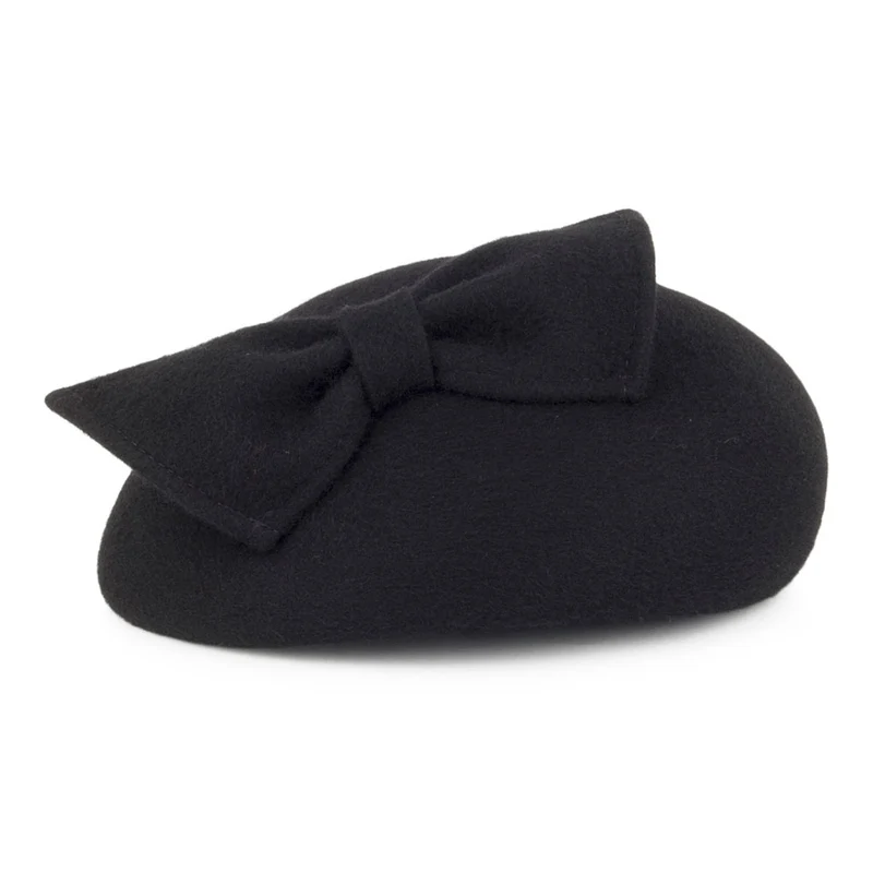 Chapeau Calot avec Nœud Kate noir WHITELEY