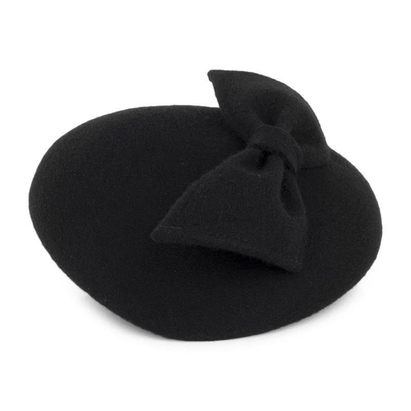 Chapeau Calot avec Nœud Kate noir WHITELEY