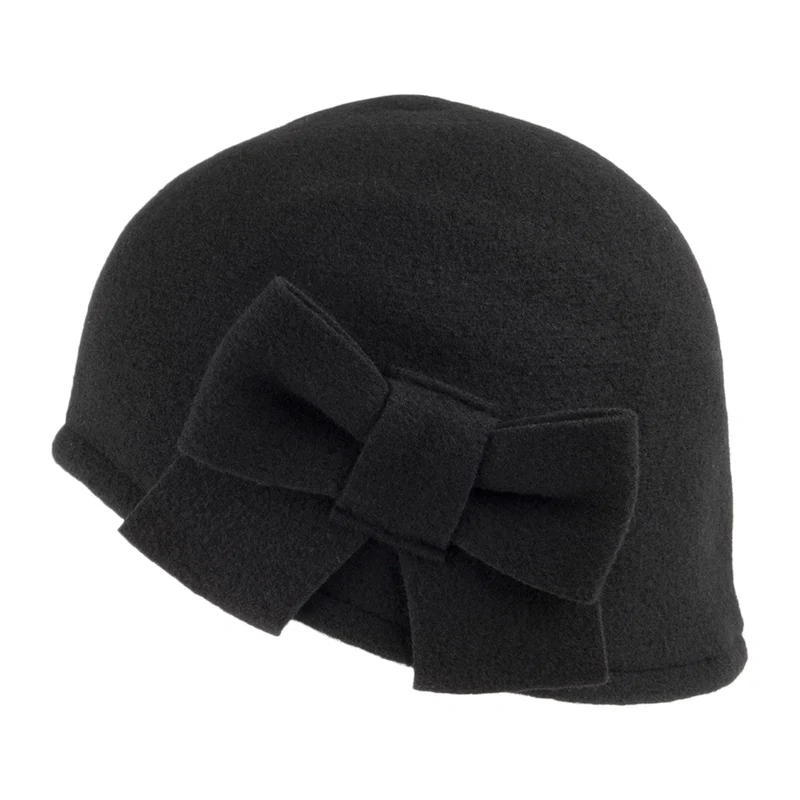Chapeau Cloche en Laine Mérinos Seine noir HÉRITAGE PAR LAULHÈRE
