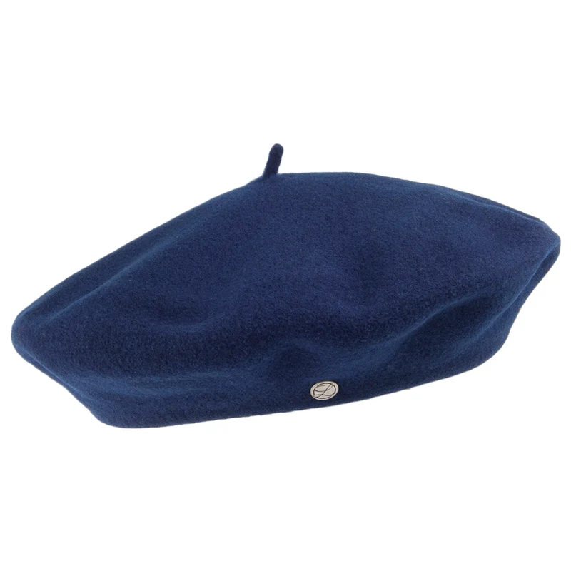 Béret Authentique en Laine Mérinos bleu marine LAULHÈRE