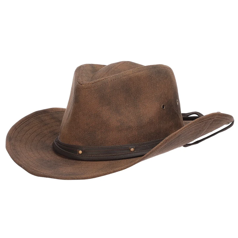 Chapeau Australien en Coton Sergé Vieilli Danum marron DORFMAN PACIFIC
