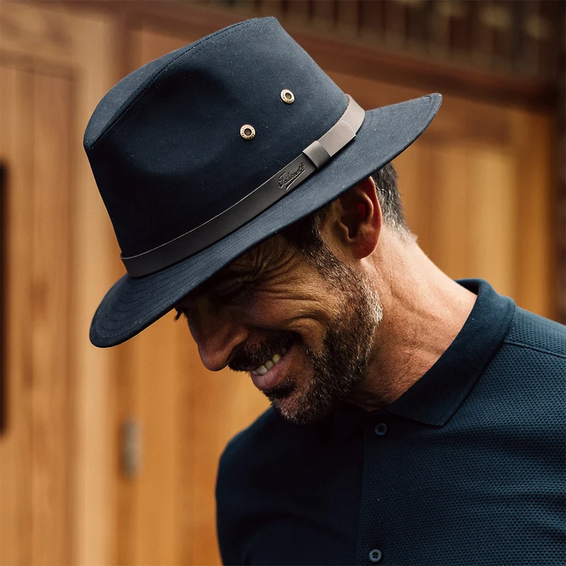 Chapeau Fedora Safari Ambassador bleu marine FAILSWORTH