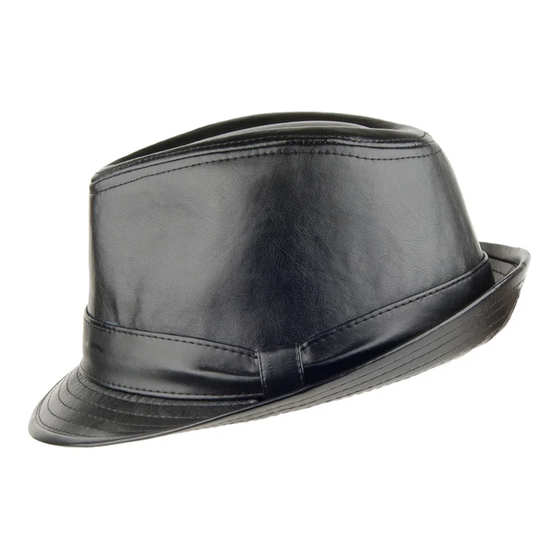 Chapeau Trilby en Simili-Cuir II noir DORFMAN PACIFIC