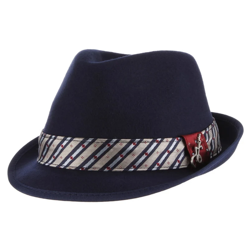 Chapeau Trilby en Laine Feutrée Déformable Notes bleu roi CARLOS SANTANA