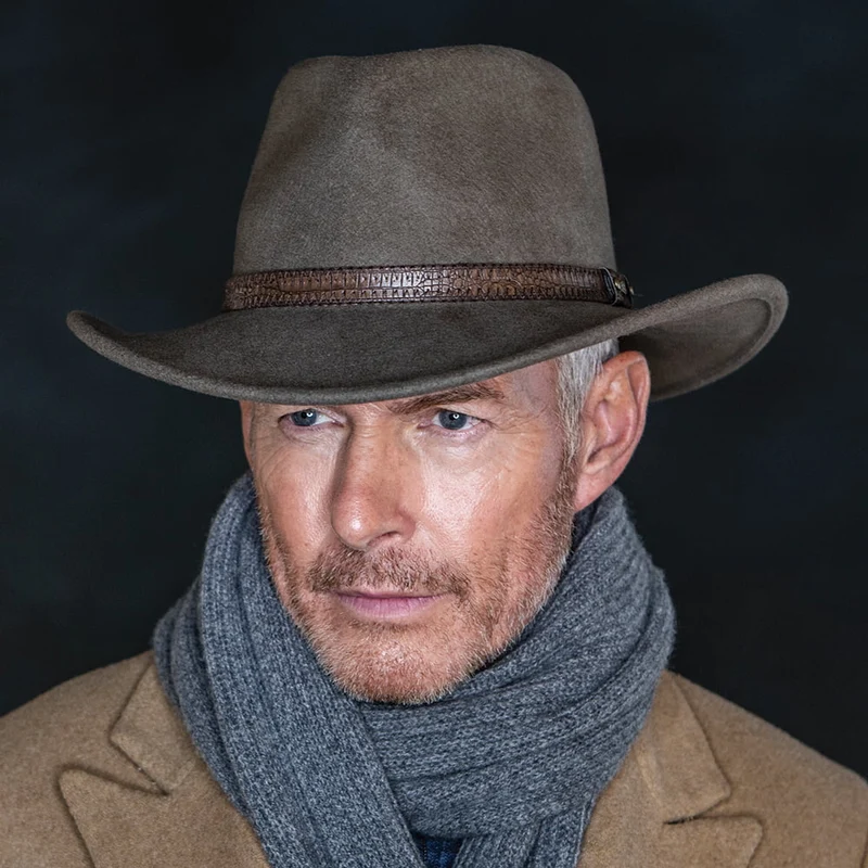 Chapeau Australien en Laine Feutrée Déformable Hydrofuge Rosebery khaki SCALA