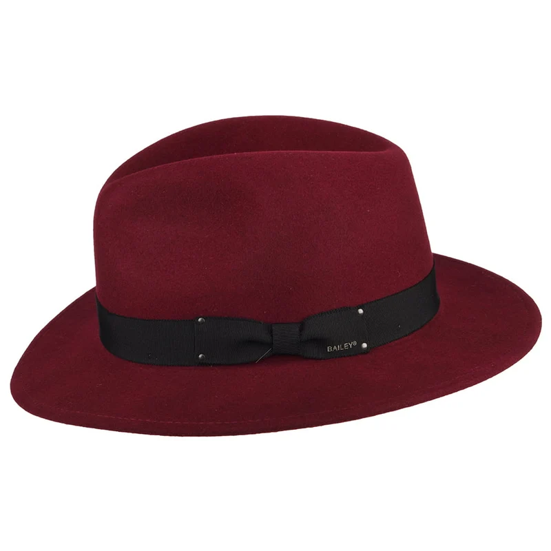 Chapeau Fedora en Laine Feutrée Déformable Hydrofuge Curtis vin BAILEY