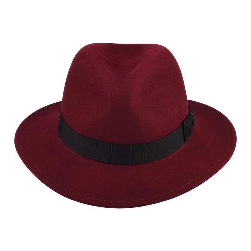 Chapeau Fedora en Laine Feutrée Déformable Hydrofuge Curtis vin BAILEY