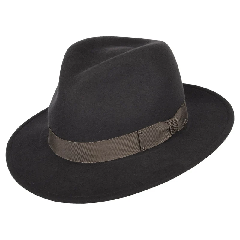 Chapeau Fedora en Laine Feutrée Déformable Hydrofuge Curtis gris BAILEY
