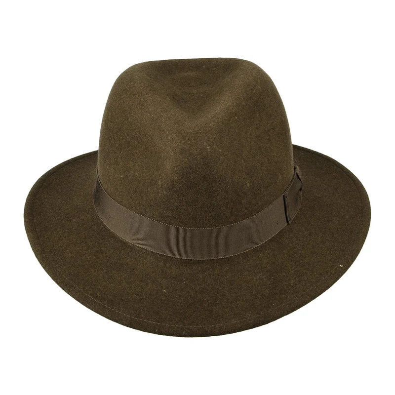 Chapeau Fedora en Laine Feutrée Déformable Hydrofuge Curtis olive BAILEY