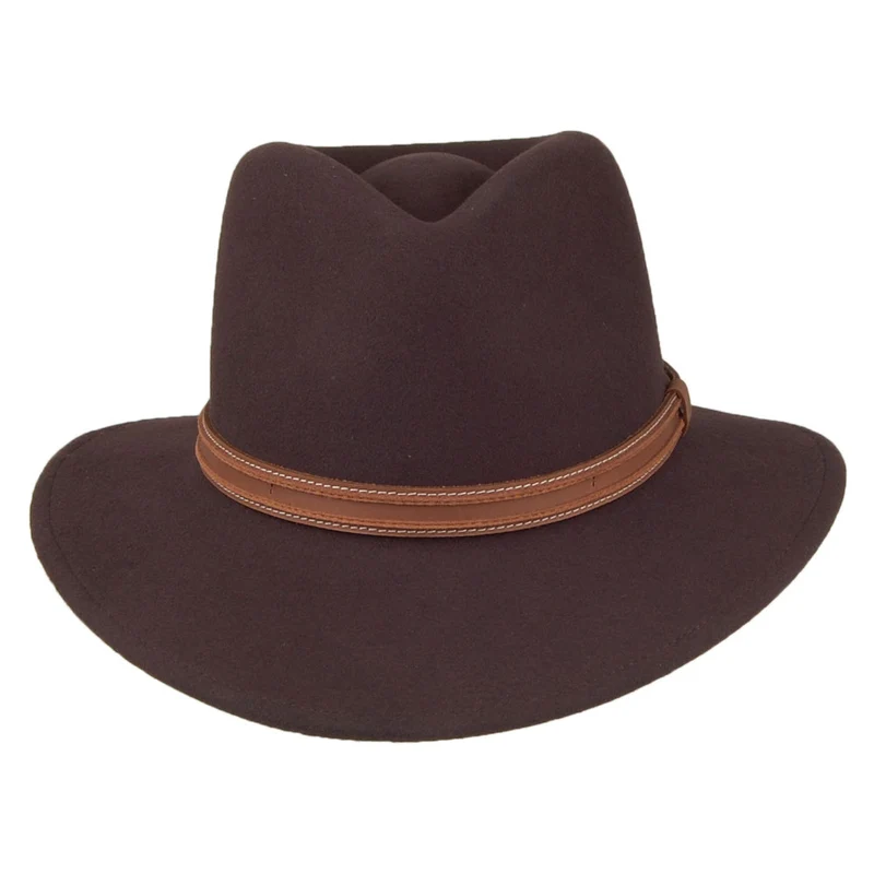 Chapeau Safari Fedora en LiteFelt Camden marron BAILEY
