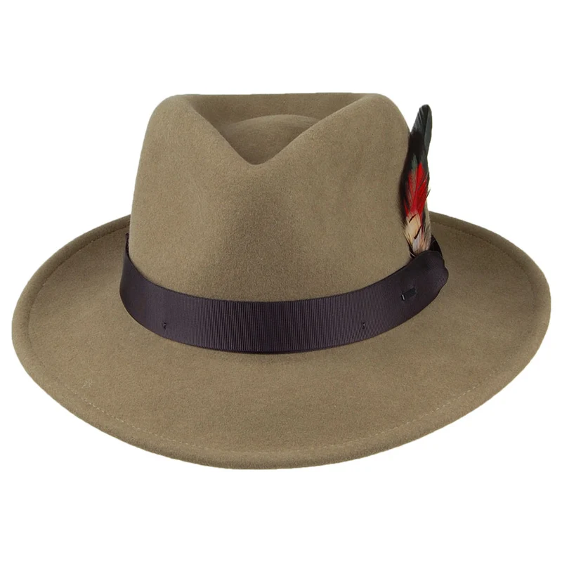 Chapeau Fedora en Laine Feutrée Metrick olive clair BAILEY