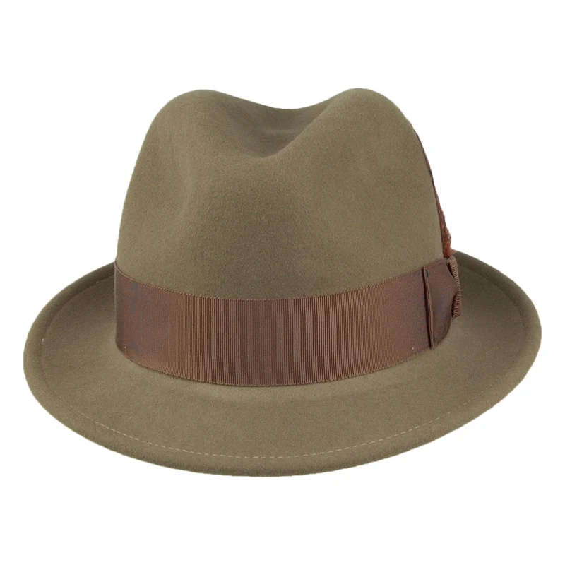 Chapeau Trilby en Laine Feutrée Déformable Hydrofuge Tino olive clair BAILEY