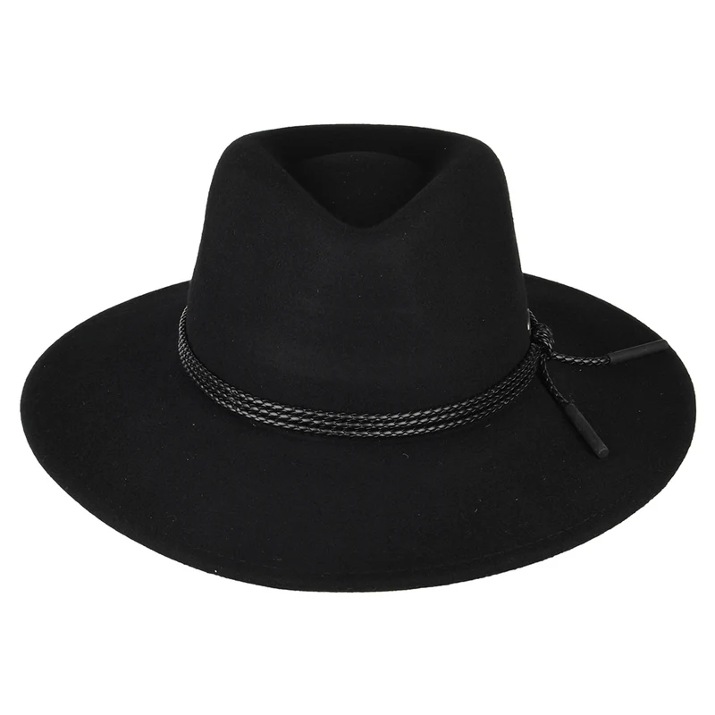 Chapeau Australien en Laine Feutrée Piston noir BAILEY