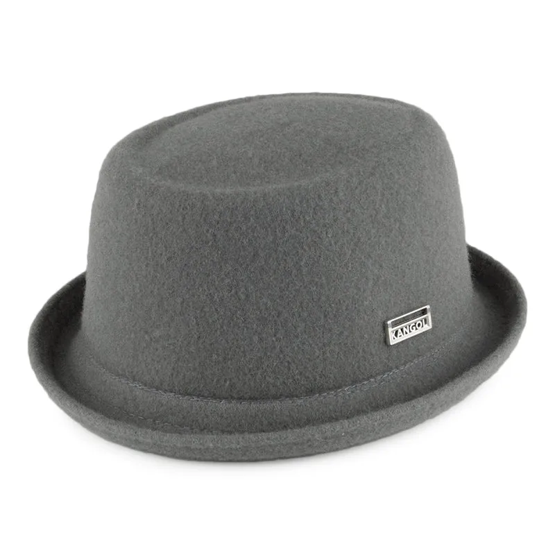 Chapeau Pork Pie en Laine Mowbray gris KANGOL