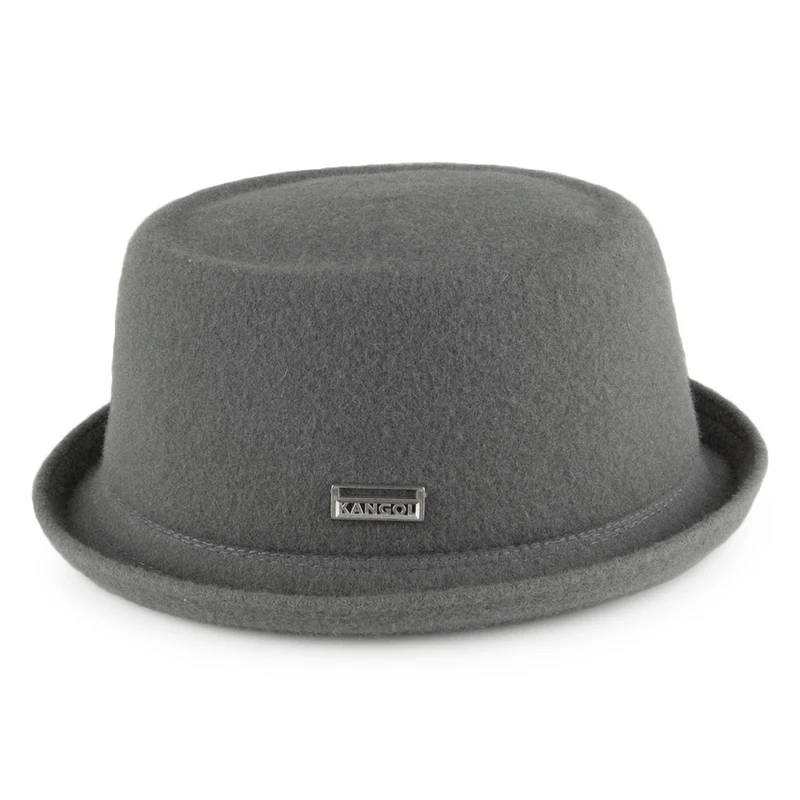 Chapeau Pork Pie en Laine Mowbray gris KANGOL