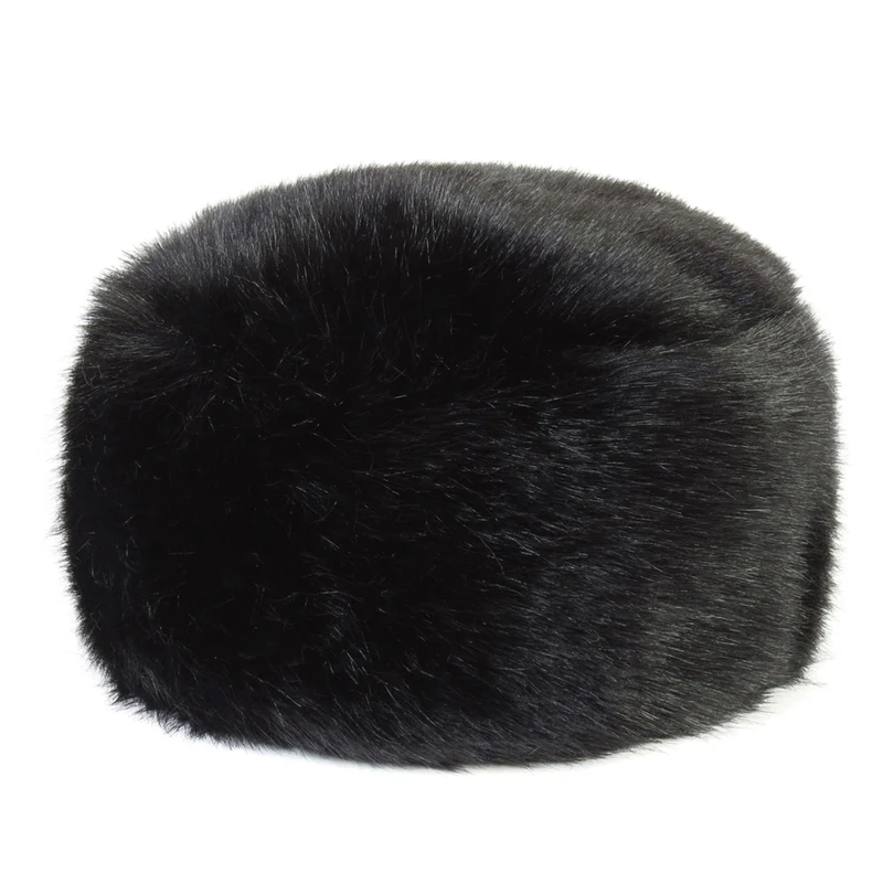 Chapeau Calot Femme Hiver en Fausse Fourrure noir HELEN MOORE