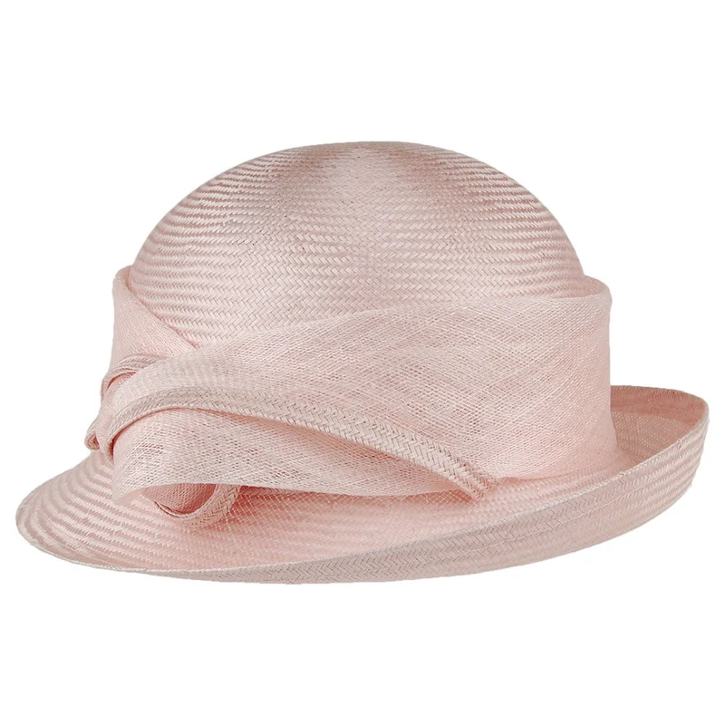 Chapeau Cloche Molly en Paille rose WHITELEY