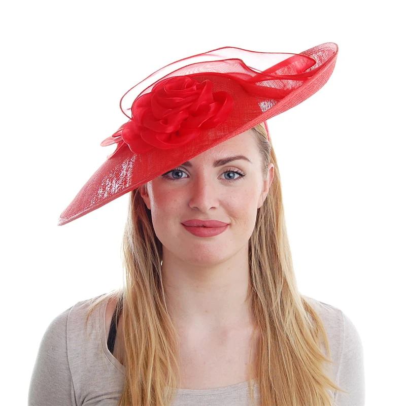 Chapeau Bibi Disque Saoirse vermillon FAILSWORTH