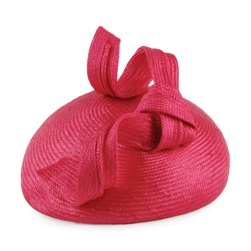 Chapeau Calot en Paille Duchesse De Cambridge framboise WHITELEY