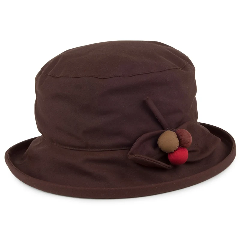 Chapeau Bob en Toile Cirée Berry marron OLNEY