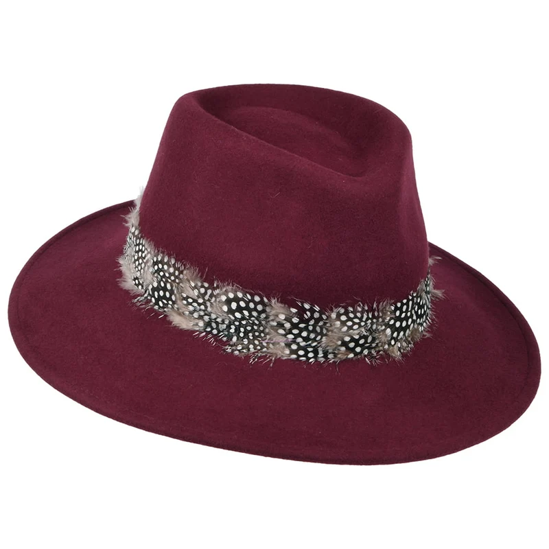 Chapeau Fedora Plume Country merlot FAILSWORTH