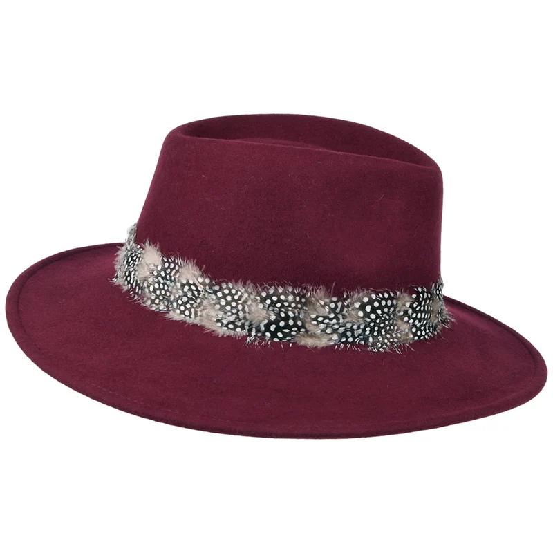 Chapeau Fedora Plume Country merlot FAILSWORTH