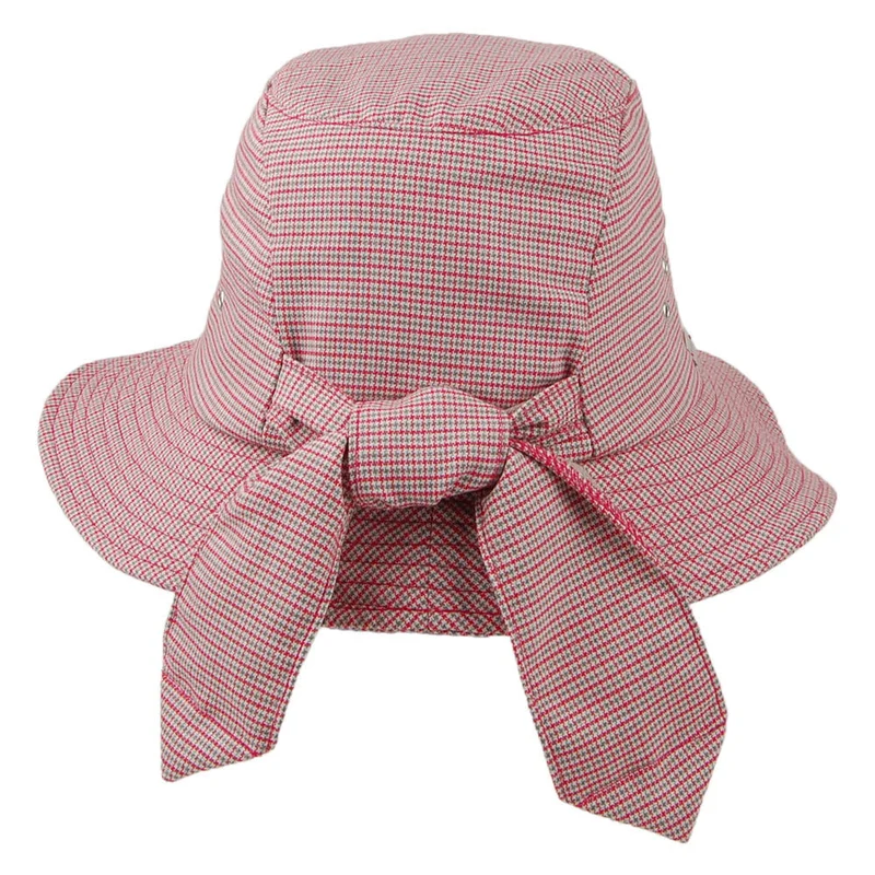 Chapeau Cloche Pied-de-Poule à Noeud rouge-multi BETMAR