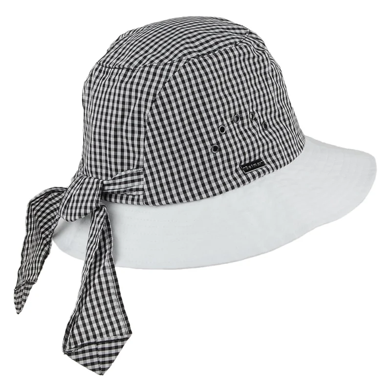 Chapeau Cloche Vichy à Noeud noir-blanc BETMAR