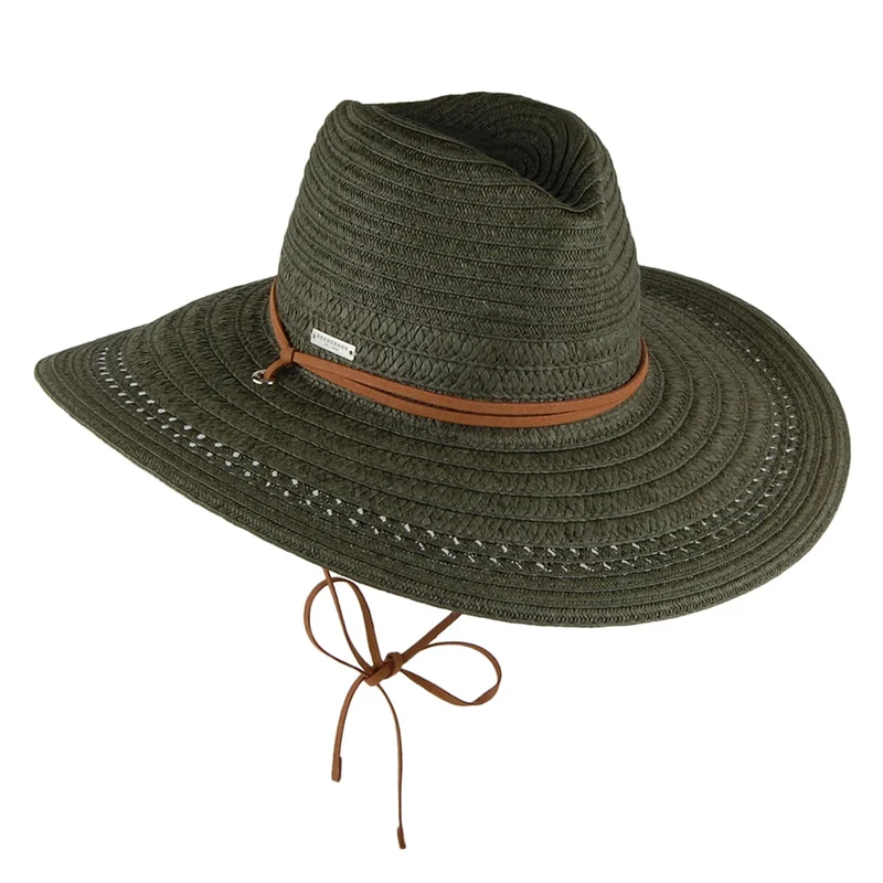 Chapeau Été à Bord Large avec Jugulaire olive SEEBERGER
