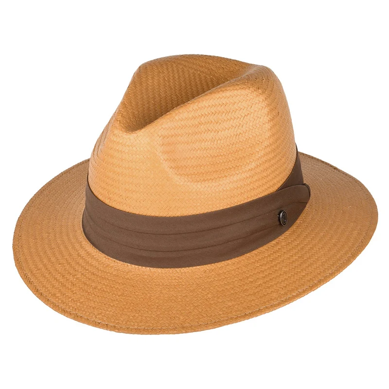 Chapeau Fedora Safari en Paille Toyo beige sable JAXON & JAMES - VENTE EN GROS