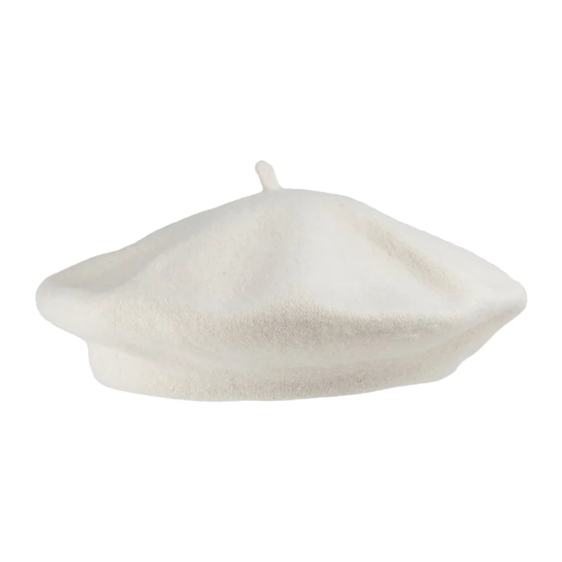 Béret Tendance en Laine blanc cassé - VENTE EN GROS - 200