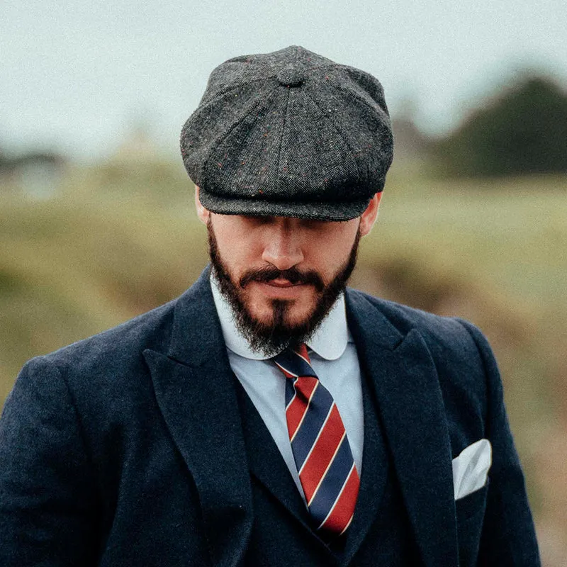 Casquette Gavroche Chinée et Mouchetée Blackheath noir multi JAXON & JAMES - VENTE EN GROS
