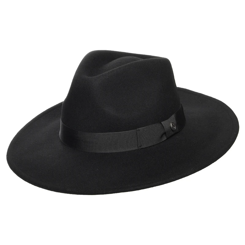 Chapeau Fedora à Bord Large The Author noir JAXON & JAMES - VENTE EN GROS