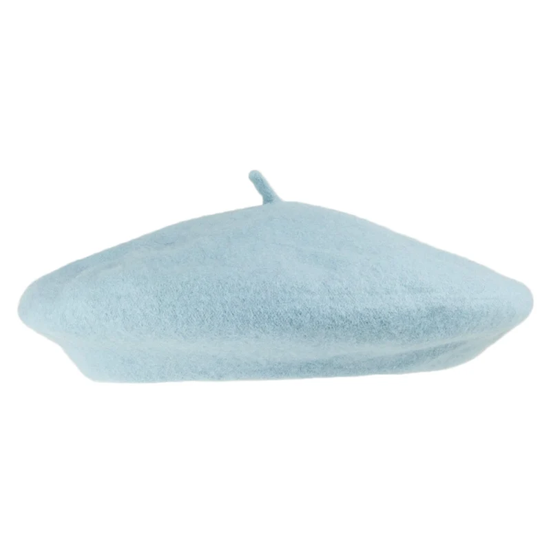 Béret Tendance en Laine bleu clair - VENTE EN GROS