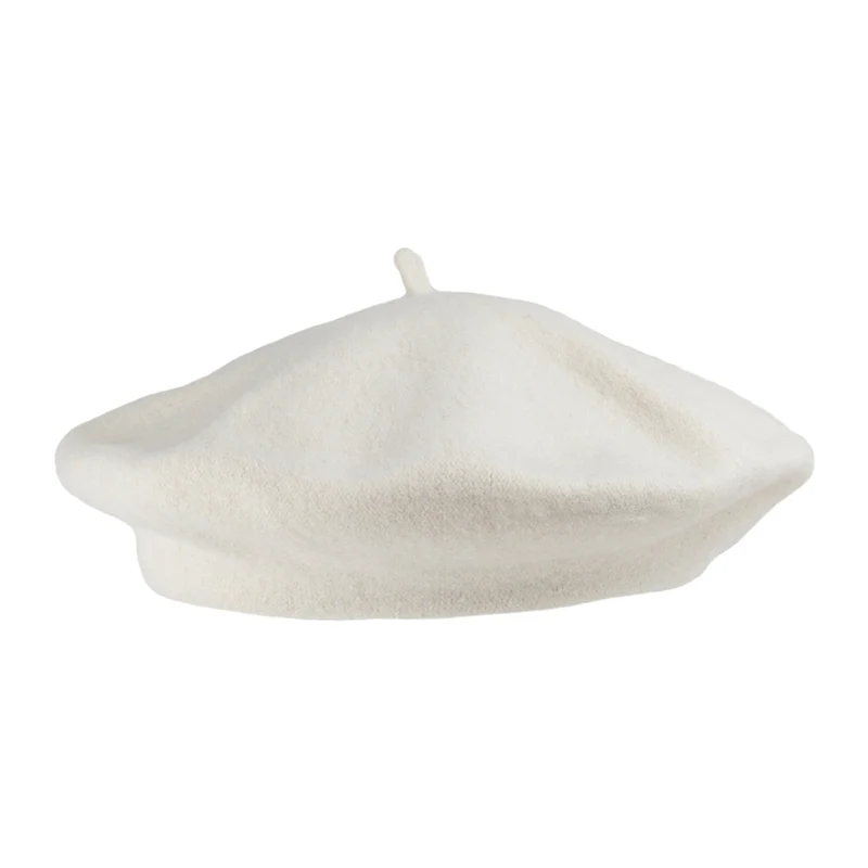 Béret Tendance en Laine blanc cassé - VENTE EN GROS