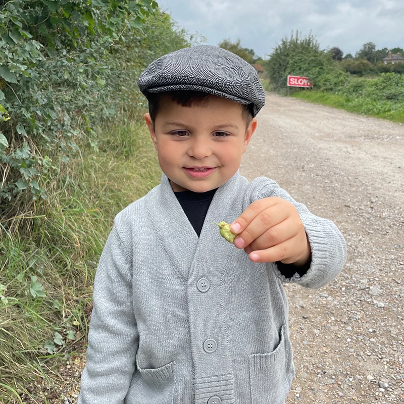 Casquette Plate Enfant à Chevrons gris JAXON & JAMES - VENTE EN GROS