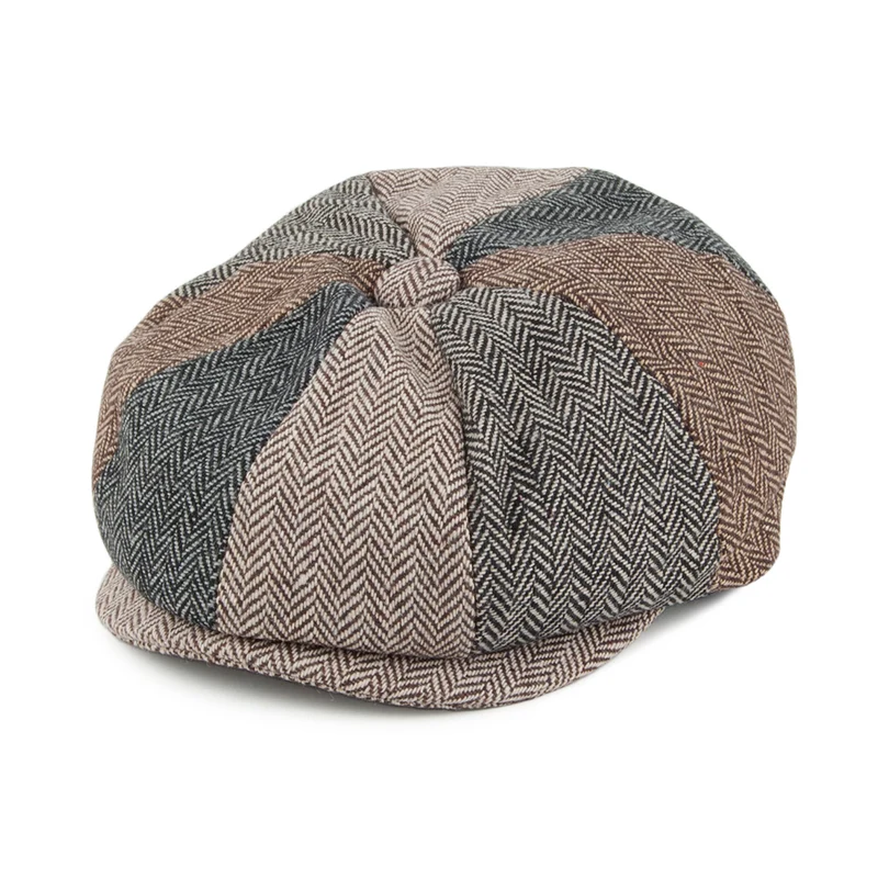 Casquette Gavroche Bébé à Chevrons Patch multicolore JAXON & JAMES - VENTE EN GROS