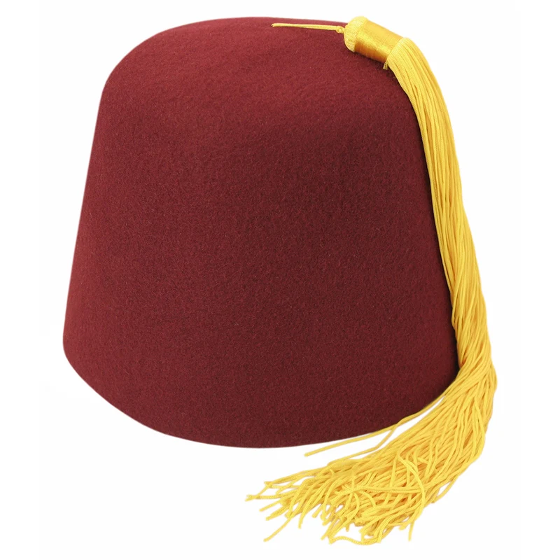 Chapeau Fez bordeaux avec Houppe Dorée VENTE EN GROS