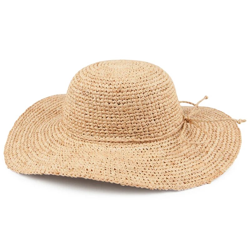 Chapeau d'Eté en Raphia naturel SUR LA TETE - VENTE EN GROS