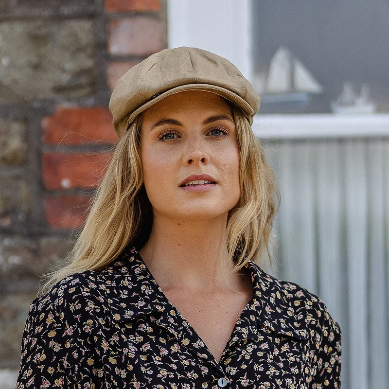 Casquette Gavroche en Lin camel JAXON & JAMES - VENTE EN GROS