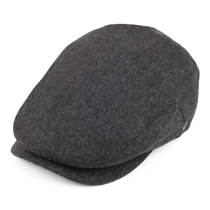 Casquette Plate à Chevrons et Visière Allongée anthracite JAXON & JAMES - VENTE EN GROS