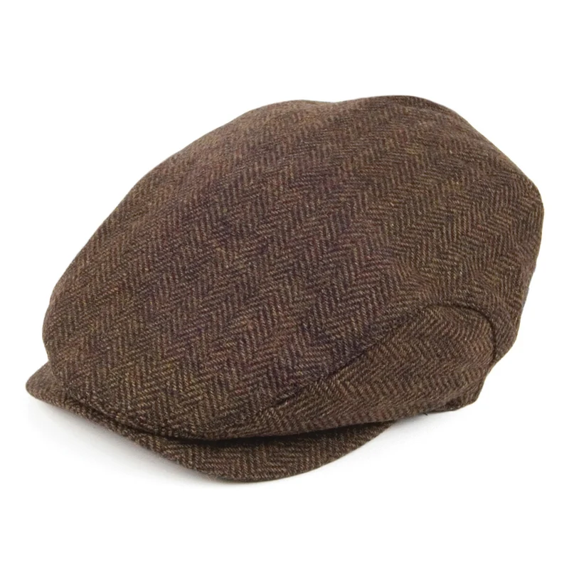 Casquette Plate à Chevrons et Visière Allongée marron JAXON & JAMES - VENTE EN GROS