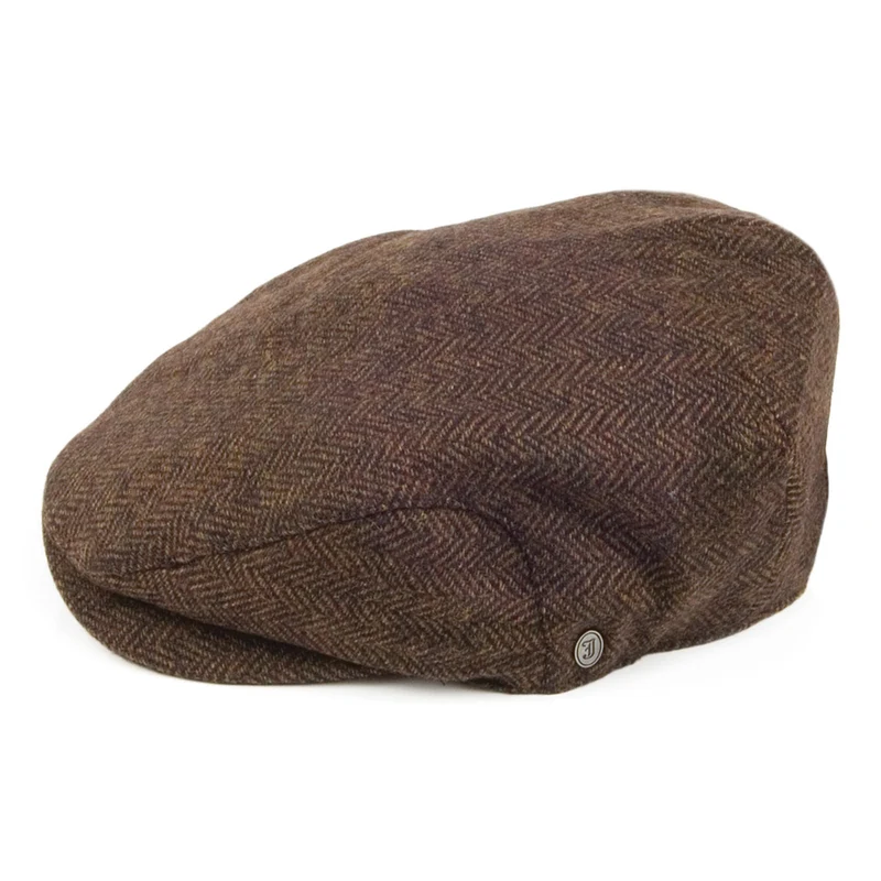 Casquette Plate à Chevrons et Visière Allongée marron JAXON & JAMES - VENTE EN GROS
