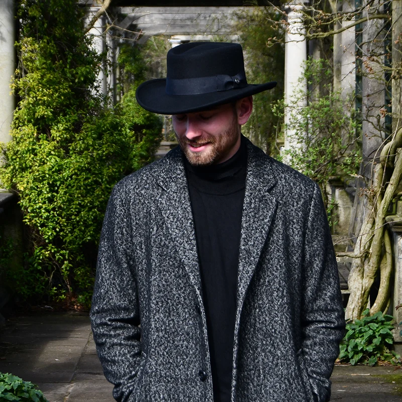 Chapeau Gambler en Laine Feutrée noir JAXON & JAMES - VENTE EN GROS