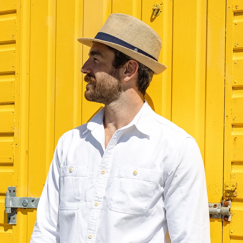 Chapeau Trilby en Jute beige sable JAXON & JAMES - VENTE EN GROS