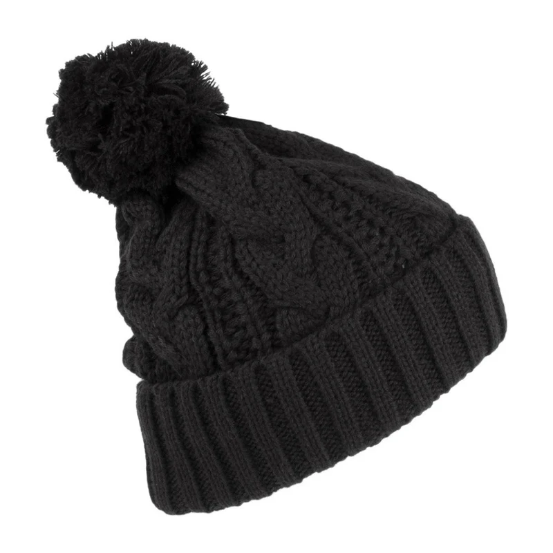Bonnet à Pompon à Torsades noir JAXON & JAMES - VENTE EN GROS