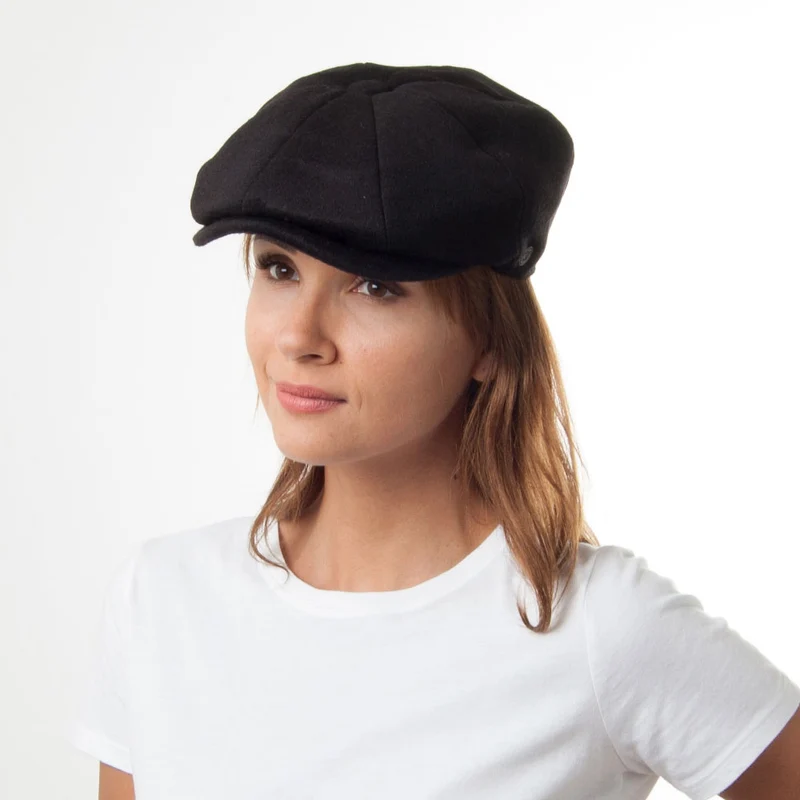 Casquette Gavroche en Pure Laine Harlem noir JAXON & JAMES - VENTE EN GROS