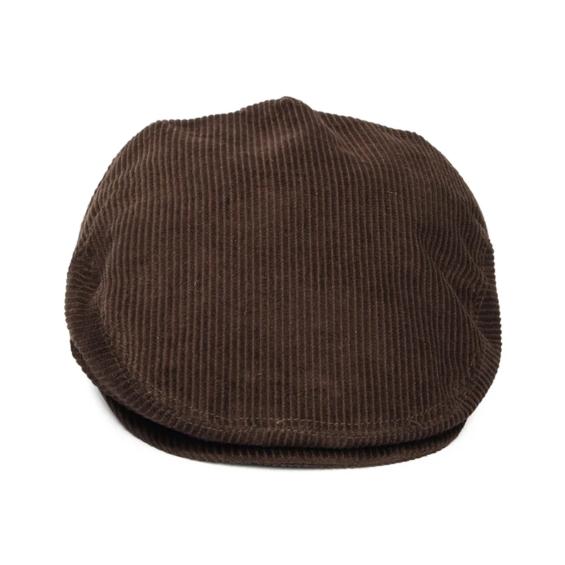 Casquette Plate en Velours Côtelé marron JAXON & JAMES - VENTE EN GROS